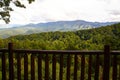 Smoky Mountains View from Rustic Deck, Tennessee Royalty Free Stock Photo