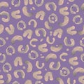 Smoky pink leopard spots on purple seamless pattern