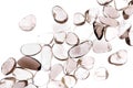 Smoky quartz heap stones texture on white light background Royalty Free Stock Photo