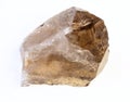 smoky quartz ( morion) crystal on white