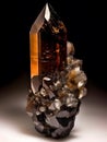 Smoky quartz spessartine brown crystal Generative AI Royalty Free Stock Photo