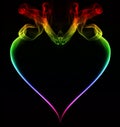 Smoky rainbow heart on black Royalty Free Stock Photo