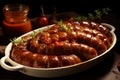 Smoky Sausage grill photo. Generate Ai