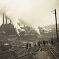 1940 smoky scene of pittsburg steel mills