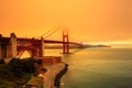 Smoky sky in Golden Gate Bridge Royalty Free Stock Photo