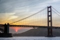 Smoky Sunset over the Golden Gate Bridge Royalty Free Stock Photo