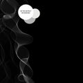 Smoky wave. white wave on a black background. abstract vector image. eps 10 Royalty Free Stock Photo