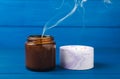 Smoldering candle wick Royalty Free Stock Photo