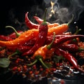 Smoldering chili pepper, adding spice to dishes Royalty Free Stock Photo