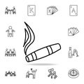 smoldering cigar icon. Detailed outline set of casino element icons. Premium graphic design. One of the collection icons for