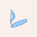 smoldering cigar icon. Element of casino icon for mobile concept and web apps. Field outline smoldering cigar icon can be used for