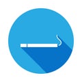 smoldering cigarette icon with long shadow. Element of web icons. Premium quality graphic design icon. Signs and symbols