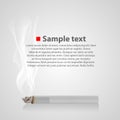 Smoldering cigarette with a smoke. Vector