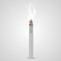 Smoldering cigarette with a smoke. Vector