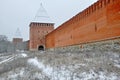 Smolensk Kremlin. Fortress wall in Smolensk, Russia