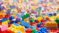 Smolensk, Russia - June 1, 2023 closeup of colorful lego background