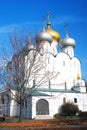 Smolensky church in autumn. Novodevichy convent in Moscow