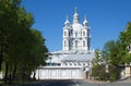 Smolniy monastery in St-Petersburg Royalty Free Stock Photo