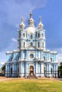 Smolny Cathedral, Saint Petersburg, Russia Royalty Free Stock Photo