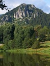 Smolyan lake and rocks, Bulgaria Royalty Free Stock Photo