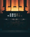 The Smoot Theatre vintage sign at night, Parkersburg, West Virginia Royalty Free Stock Photo