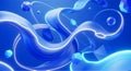 Fluid Liquid Motion Waves in Glossy Blue Environment Royalty Free Stock Photo