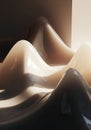 Smooth, abstract forms with a fluid, wave-like design are presented in a gradient of Royalty Free Stock Photo