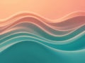 Smooth Abstract Waves of Teal and Peach Gradient with Soft Lighting and Subtle Shadows background Royalty Free Stock Photo