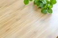 Smooth bamboo veneer surface, clean minimalist texture, natural light, organic and modern style Royalty Free Stock Photo