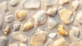 Smooth Beach Stones Sandy Surface, Natural Texture Background Royalty Free Stock Photo