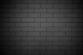 Smooth black brick wall concrete background horizontal, architecture Royalty Free Stock Photo
