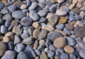 Smooth blue and brown beach pebbles