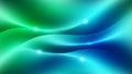 Smooth Blue and Green Abstract Waves with Glowing Light Orbs flowing Royalty Free Stock Photo