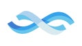 Smooth Blue Infinity Loop Ribbon Abstract Logo Concept vector design Generative AI Royalty Free Stock Photo