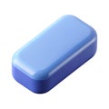 Smooth Blue Rectangular Object with Rounded Edges on White Background blue object smooth surface Royalty Free Stock Photo