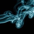 Smooth Blue Smoke Waves on Dark Background Royalty Free Stock Photo