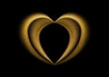 Smooth blurred golden heart background