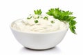Smooth Bowl mayonnaise parsley. Generate Ai