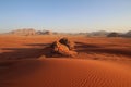 Smooth bright desert with blue sky in the background, perfect wallpaper