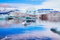 The smooth cold water of the lagoon