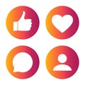 Smooth color gradient icon template set inspried by instagram new logo. Vector illustration for your social media app design Royalty Free Stock Photo