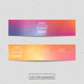 Smooth colorful background design for banners set