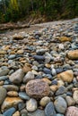 Smooth Colorful Stones, Little Hunters Beach, Acadia National Park, Maine Royalty Free Stock Photo