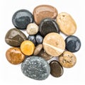 Smooth Colorful Stones on White Background Royalty Free Stock Photo
