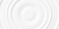 Smooth concentric random offset white rings or circles background wallpaper banner flat lay top view from above