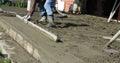 Smooth concreting the floor Royalty Free Stock Photo