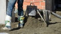 Smooth concreting the floor Royalty Free Stock Photo