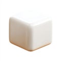 **Title:** Smooth White Cube, 3D Render, Glossy Surface, Perfect for Mockups, Clean Design Element, Royalty Free Stock Photo