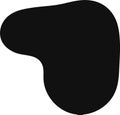 Smooth, curved black shape forming an abstract organic blob, serving as an ideal fluid design element for modern and