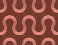 Smooth Curved Lines Vector Seamless Pattern Trend Brown Funk Abstract Background